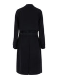 Gucci Men Black Single-Breasted Coat With Wide Notched Revers And Belt In Wool Man