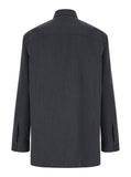 Gucci Men Grey Shirt With Pointed Collar In Wool Man