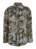 Bottega Veneta Women Multicolor Overshirt With Pointed Collar In Brushed Wool Woman