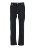 Saint Laurent Men Black Slim Jeans With Logo Patch In Denim Man