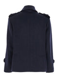 Max Mara Women 'Laveno' Blue Double Breasted Jacket With Wide Pointed Lapels In Virgin Wool Blend Woman