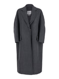 Max Mara Women 'Asburgo' Grey  Coat With Notched Revers In Virgin Wool Blend Woman