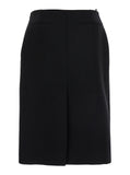 Gucci Women Black High Waist Skirt With Logo Lettering On Waist And Zip Puller In Wool Woman