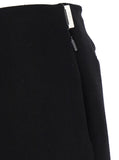 Gucci Women Black High Waist Skirt With Logo Lettering On Waist And Zip Puller In Wool Woman
