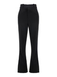 Bottega Veneta Women Black Flared Pants With Belt Loops In Viscose Blend Woman