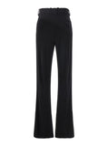 Bottega Veneta Women Black Flared Pants With Belt Loops In Viscose Blend Woman