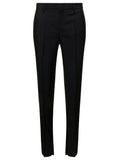 Gucci Women Black Slim Pants With Horsebit Detail In Mohair And Wool Woman