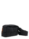 Bottega Veneta Men 'Padded Tech Cassette' Black Cross Body Bag In Techno Fabric Man