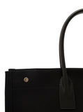 Saint Laurent Men 'Big Rive Gauche' Black Tote Bag With Contrasting Logo Print In Cotton Man