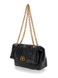 Balenciaga Women 'Monaco Chain' Black Shoulder Bag In Leather Woman