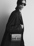 Saint Laurent Men 'Cassandre' Black Messenger Bag With Cassandre Detail In Smooth Leather Men
