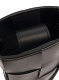 Bottega Veneta Women 'Phone Pouch' Black Shoulder Bag With Knot Details In Intreccio Nappa Leather Woman