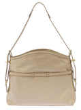 Givenchy Women 'Voyou' Beige Shoulder Bag With Embossed Logo In Smooth Leather Woman