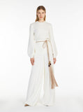 Max Mara Women 'Ninfa' White Wide Leg Pants In Virgin Wool Woman