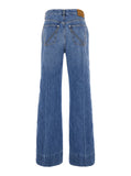 Bottega Veneta Women 'Vintage Indigo' Blue Jeans With Turn-Up Hem In Cotton Blend Woman