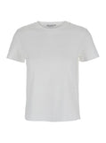 Max Mara Women 'Nerina' White Crewneck T-Shirt With Tonal Logo Lettering On The Front In Cotton Woman
