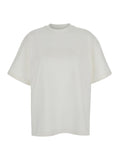 Jil Sander Women White Crewneck T-Shirt With Tonal Logo Print On The Front In Cotton Woman