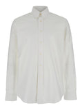 Givenchy Men White Shirt With Logo Embroidered On The Front In Cotton Man