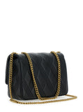 Valentino Garavani Women 'Quiltie 67' Black Shoulder Bag With Vlogo Metallic Plate On The Front In Quilted Leather Woman