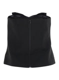 Self-Portrait Women Black Sleeveless Top With Bandeau Neckline In Tech Fabric Woman