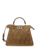 Fendi Women 'Peekaboo Iseeu Small' Brown Handbag With All-Over Ff Motif In Fabric Woman