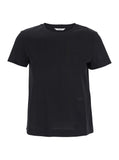 Max Mara Women Black T-Shirt With Logo Embroidered On The Front In Cotton Woman