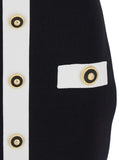 Balmain Women Black Dress With Square Neckline And Decorative Buttons In Viscose Blend Women