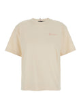 Moncler Grenoble Women White T-Shirt With Logo Printed On The Front And Logo Patch On The Sleeve In Cotton Man