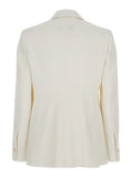 Max Mara Women 'Palchi' White Jacket With Classic Lapels In Virgin Wool Woman