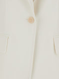 Max Mara Women 'Palchi' White Jacket With Classic Lapels In Virgin Wool Woman