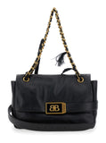 Balenciaga Women 'Modu Flap' Black Crossbody Bag With Logo Plaque On The Front In Leather Woman