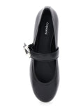 Coperni Women Black Ballerinas With Metallic Logo And Strap In Smooth Leather Woman