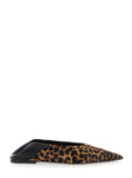 Saint Laurent Women Brown Ballerinas With Leopard Motif And Foldable Buttress In Fabric Woman