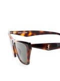 Saint Laurent Women Brown Sunglasses With Tortoiseshell Print And Cassandre Logo On Temples In Acetate Woman