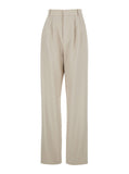 Saint Laurent Women Beige Pants With Belt Loops And Pences On The Front In Wool Woman