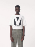 Valentino Men 'Chez' White Crewneck T-Shirt With Maxi Logo Print On The Front In Cotton Man
