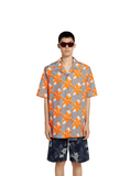 Gucci Men Multicolor Bowling Shirt With Cuban Collar And All-Over Floral Print In Cotton Man