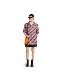 Gucci Men Multicolor Bowling Shirt With Cuban Collar And All-Over Print In Cotton Man