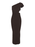 Max Mara Women 'Arda' Brown Long Dress With Cut-Out And One-Shoulder Design In Viscose Blend Woman