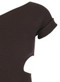 Max Mara Women 'Arda' Brown Long Dress With Cut-Out And One-Shoulder Design In Viscose Blend Woman