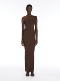 Max Mara Women 'Arda' Brown Long Dress With Cut-Out And One-Shoulder Design In Viscose Blend Woman