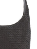 Bottega Veneta Men Brown  Crossbody Bag With Top Zip Closure And Intreccio Motif In Leather For Men