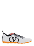 Valentino Garavani Men White Sneakers With Asymmetric Toe And Vlogo Detail On The Side In Tech Fabric Man