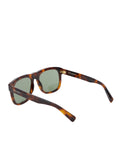 Saint Laurent Women 'Sl 558' Brown Sunglasses With Nylon Lenses And Squared Tortoiseshell Frame In Acetate Woman