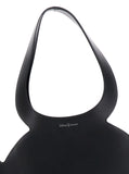Coperni Women 'Mickey' Black Handbag With Cut-Out Handle And Logo Lettering On The Front In Leather Woman