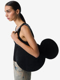 Coperni Women 'Mickey' Black Handbag With Cut-Out Handle And Logo Lettering On The Front In Leather Woman