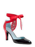 Valentino Garavani Women 'Foliefoliage' Black Pumps Bead Embellishment And Color-Block Design In Leather Woman