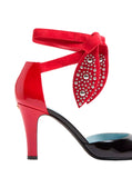 Valentino Garavani Women 'Foliefoliage' Black Pumps Bead Embellishment And Color-Block Design In Leather Woman