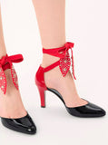 Valentino Garavani Women 'Foliefoliage' Black Pumps Bead Embellishment And Color-Block Design In Leather Woman
