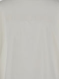 Jil Sander Men White Crewneck T-Shirt With Front Logo Print In Cotton Man